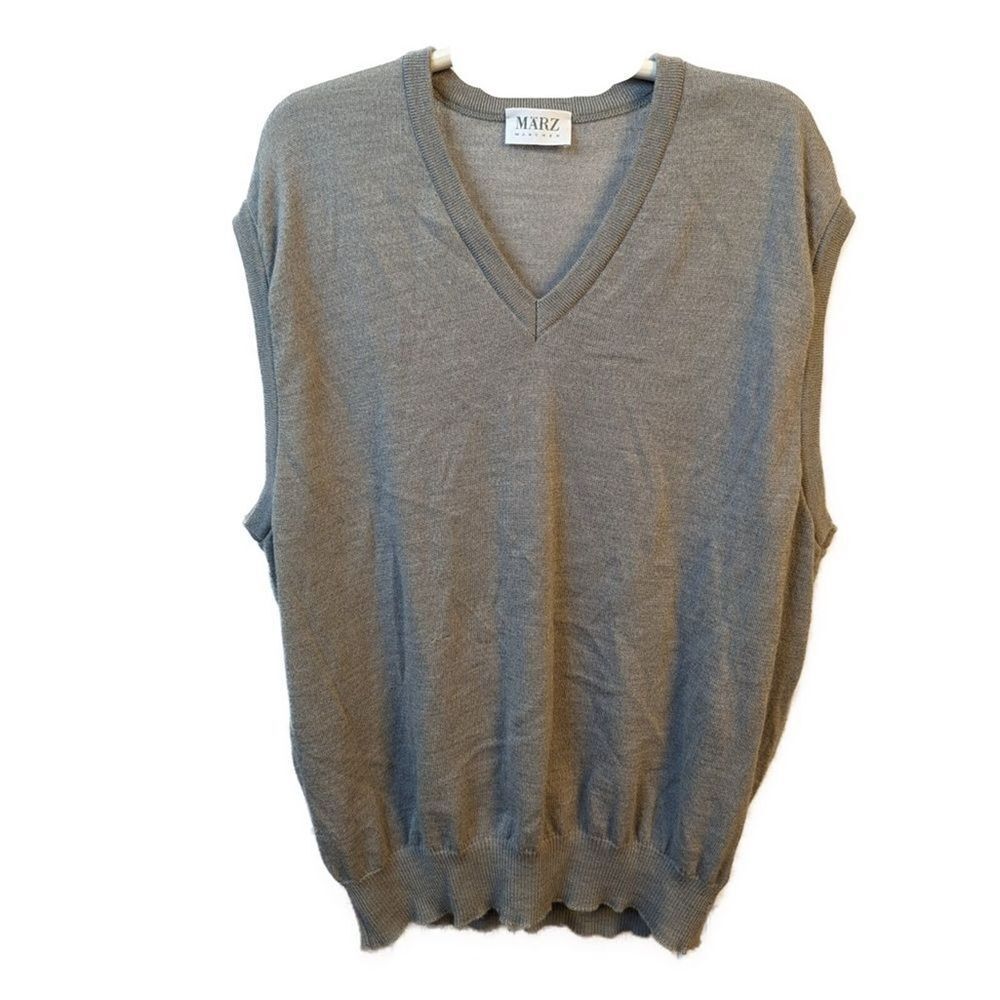 Marz Munchen Men's Wool Light Gray Sweater Vest- Size Large‎